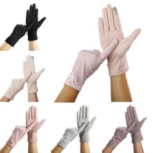 KLV Women Lace Sunscreen Gloves Summer Spring Lady Stretch Touch Screen Anti Uv Slip Resistant Driving Glove Breathable Guantes 2024 - buy cheap