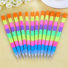 New Design Kawaii Block Pencil Office School Multifunction 8 Color Colorful Stacker Swap Pencils 1Pcs 2024 - buy cheap