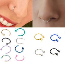 2pcs U Shaped Fake Nose Ring Hoop Septum Rings Stainless Steel Nose Piercing Fake Piercing Oreja Pircing Jewelry 2024 - buy cheap