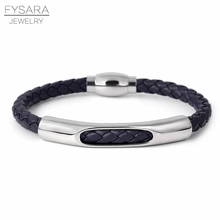 FYSARA Trendy Braied Rope Leather Bracelet For Women Men Magnetic Clasp Wristband Bracelet Fashion Jewelry 2024 - buy cheap