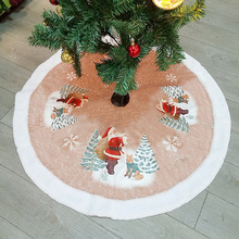 100cm/39.5inch New Lovely Red Christmas Tree Skirt Santa Claus Deers Bells Design Cover Base Decoration Xmas Tree Cover Decor 2024 - buy cheap