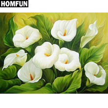 HOMFUN Full Square/Round Drill 5D DIY Diamond Painting "White flower" Embroidery Cross Stitch 5D Home Decor Gift 2024 - buy cheap