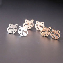 Wholesale 10Pairs Cute Raccoon Studs Animal Bear Earrings Jewelry Bear Pendientes oso Kids Women Girls Earring 2024 - buy cheap