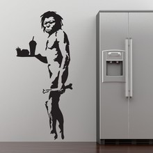 Banksy Fast Food Caveman Graffiti Wall Art Sticker Decal Home DIY Decoration Wall Mural Removable Bedroom Decor Sticker 3 Size 2024 - buy cheap
