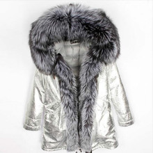 2021 new Fashion winter Women's real FOX fur collar Hooded long fur parka 2024 - buy cheap
