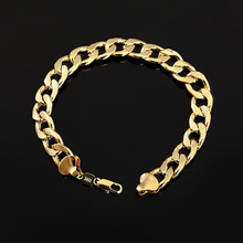 2014 new large size bracelets 18k gold wholesale fashion genuine 10mm Chunky Chain Link bracelets men bracelets jewelry sl0032 2024 - купить недорого