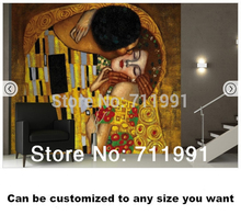 Custom Wallcoverings,Gustav Klimt the Kiss Wall Mural for living room bedroom tv background wall papel de parede 2024 - buy cheap