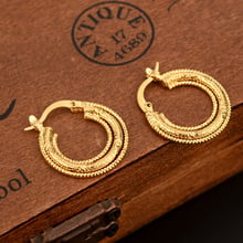 round Earrings Gold Color Africa Dubai charms bodyJewelry Women girls wedding bridal party jewellery hoop Earrings gifts 2024 - buy cheap