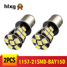 hlxg 2X BAY15D CANBUS 1157 bulb led Error Free LED Bulb p21/5w led car bulbs 21 LED 5050 SMD P21/5W Brake Tail Light Bulb DC12V 2024 - buy cheap