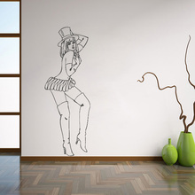 Calcomanías de pared Retro con Pin Up para mujer, pegatina de pared bonita para dormitorio, Mural artístico extraíble, decoración del hogar, H026 2024 - compra barato