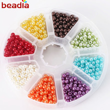 Una caja de 160-1500 Uds. Tamaño 4mm 6mm 8mm ABS cuentas de perlas de imitación redondas sueltas perlas para collar pulsera DIY fabricación de joyas 2024 - compra barato