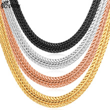 Curb Cuban Chain Necklace men jewelry yellow Gold /Rose/Black Gun Gold color  Gift Wholesale Hiphop Statement necklaces N435G 2024 - buy cheap
