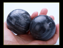 Chinese fine black and white jade fitness ball a pair of beautiful  to the elderly. 2024 - buy cheap