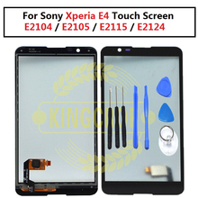 Tela de toque 5 polegadas para sony xperia e4, e2104 e2105 e2115 e2124 digitador sensor de lente de vidro frontal painel com faixa 2024 - compre barato