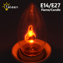 E14 E27 ретро Светодиодная лампа Эдисона LED эффект пламени огонь свет мерцающее пламя лампа имитация вечерние рождественские украшения AC220-240V 2024 - купить недорого