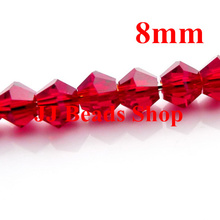 Free Shipping!200pcs/Lot Chines  5301 bicone bead in strand 8mm Garnet/Dark Red colour crystal bicone beads B180418 2024 - buy cheap