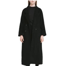 Winter Women Simple Oversized Double breasted Wool Long Coat turn down collar loose cashmere coat 2024 - buy cheap