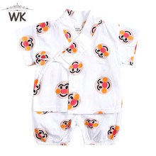 Pijamas de manga corta para bebés, ropa de dormir de algodón, Kimono, conjuntos de ropa de verano 2024 - compra barato