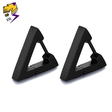 Punk Black Triangle Hoop Earring for Men Stainless Steel Ear Plug Cool Minimalist Geometric Earrings Female Fashion Jewelry 2024 - buy cheap