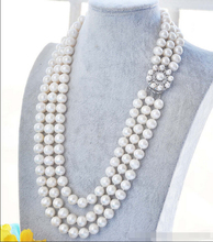 Free shipping >>>>>> 3STRANDS 8-9mm ROUND WHITE FRESHWATER PEARL NECKLACE 17-19"INch 2024 - buy cheap