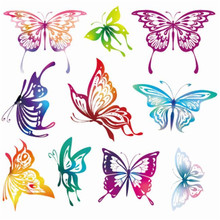 Butterfly 10pcs PVC Patch deal with it Clothes Fabric Heat Transfer Printing T shirt Women iron on patches for clothing Stickers 2024 - buy cheap