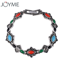 Joyme Brand Turkish bracelets for women Clear Resin Stone Statement  Antique Silver Plated Bracelete Femme Factory Direct 2024 - buy cheap