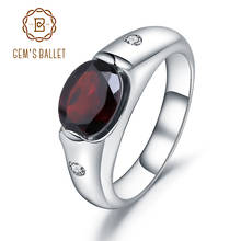 Женское балетное кольцо GEM'S BALLET, свадебное кольцо с натуральным красным гранатом, однотонное ювелирное изделие из стерлингового серебра 925 пробы, 2,21 карат 2024 - купить недорого