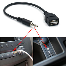 Автомобильный mp3 плеер конвертер 3,5 мм штекер AUX аудио разъем для USB 2,0 Женский конвертер кабель адаптер 2024 - купить недорого