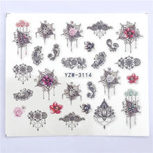 Винтажное ожерелье YZWLE 1 лист/винтажный цветочный слайдер для нейл-арта, декоративная наклейка для ногтей 2024 - купить недорого