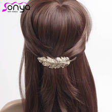 Women Fashion Hairpins Metal Leaf Shape Hair Clip Barrettes Lady Barrette Hair Accessories 4H4022 2024 - buy cheap