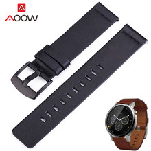 Leather Watchband for Samsung Gear S2 S3 18mm 20mm 22mm 24mm Quick Release Black Replacement Bracelet Band Strap Accessories 2024 - buy cheap