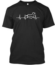 New Brand Tops Cool T Shirt Dachshund Teckel Heartbeat Stylisches T Shirts Hip Hop Tees Tops Harajuku Streetwear 2024 - buy cheap