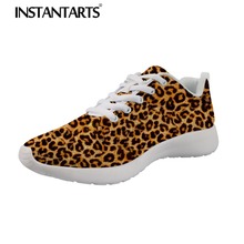 INSTANTARTS Fashion Women Lace Up Sneakers Colorful Leopard Print Woman's Air Mesh Flat Shoes Female Walking Shoes Zapatos Plus 2024 - buy cheap