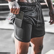 Summer New Men's Shorts 2 In 1 Running Large Size Quick-Drying Mesh Straight Five Training Sports Fitness Shorts Pocket 2024 - buy cheap