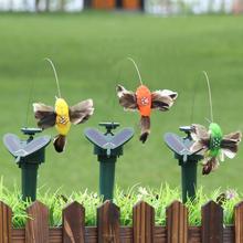 Solar Powered Battery Flying Wobble Fluttering Feather Wing Artificial Fake Hummingbird Yard Garden Plants Flower Ornament Decor 2024 - compre barato