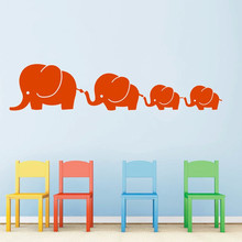 4 Elephant Famil with Twins Baby Elephants Nursery Vinyl Wall Art for Girls or Boys Nursery Room Decor Wall Stickers 2024 - buy cheap