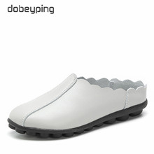 dobeyping New Casual Shoes Woman Soft Genuine Leather Women Flats Slip On Women's Loafers Fashion Female Shoe Plus Size 35-43 2024 - buy cheap