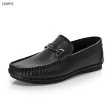 Zapatos planos de cuero genuino para hombre, mocasines masculinos de alta calidad, adecuados para conducir, de cuero genuino, Shoes2a 2024 - compra barato