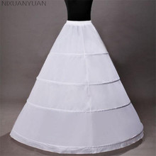 NIXUANYUAN Hot Sale 4 Hoops Ball Gown Wedding Accessories Slips Crinoline Petticoats For Wedding Dress Underskirt 2024 - buy cheap