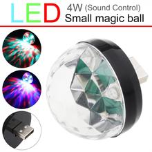 4 Вт мини USB LED свет черный кристалл магический шар RGB красочный сценический свет декоративная лампа для дома/КТВ/автомобиля/сцены 2024 - купить недорого