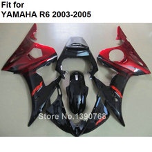Kit de carenado de motocicleta, piezas de trabajo de carrocería, juego de carenados YZFR6 03 04 05 BC15, negro y rojo para Yamaha YZF R6 2003 2004 2005 2024 - compra barato