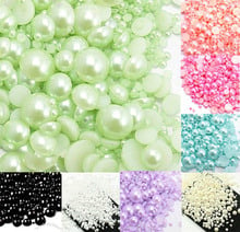 Cuentas de resina ABS para manualidades, medias perlas redondas de color verde claro, hermoso estilo, tamaño de 2-10mm, manualidades, bricolaje 2024 - compra barato