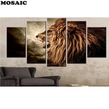 Multi-pictures full square round drill animal diy diamond embroidery mosaic pictures lion diamond painting sale Home Decoration 2024 - buy cheap