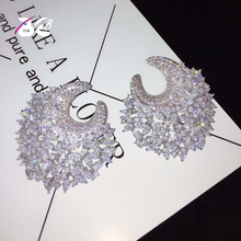 Be 8 Hot Sale Romantic AAA Cubic Zirconia Stone Jewelry Flower Shape Stud Earrings for Wedding Elegant Women Earring E594 2024 - buy cheap