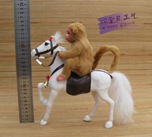 Новая имитация белой лошади, игрушка из полиэтилена и пуха, лошадь и обезьяна, модель куклы, подарок около 23x7x26 см 1897 2024 - купить недорого