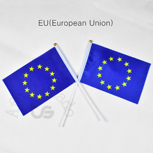 Unión Europea EU 14*21cm 10 piezas bandera banner bandera para agitar con la mano para meet,Parade,party.Hanging,decoration 2024 - compra barato
