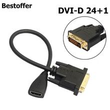 Bestoffer 1080P HDMI Female to DVI-D 24+1 Male Cable Adapter DVI to HDMI Converter for Raspberry Pi TV Box Sony Plays 2024 - buy cheap