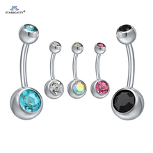 Starbeauty-Piercing del Ombligo de cristal mezclado, 5 unidades/lote, anillos de botón del vientre, perforación en el Ombligo, joyería corporal Piercing 2024 - compra barato