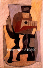 Oil Painting Reproduction on Linen canvas,guitar-on-pedestal-1920 by pable picasso ,Museam Quality',Fast Free ship,handmade 2024 - buy cheap