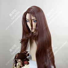 Peruca para cosplay de cabelo sintético + touca, peruca anime dr. stone tsukasa shishio de 100cm, longa, castanha, resistente ao calor 2024 - compre barato